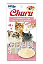 Churu Cat Pyré z tuniaka s lososom 4x14g